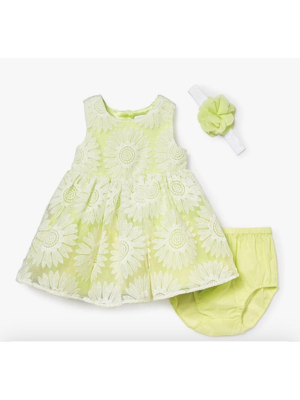 The Children's Place Baby Girl Dress Set 3-6 Months  w/bloomers and headband